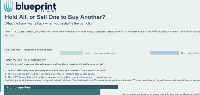 Portfolio: Hold or Sell calculator spreadsheet