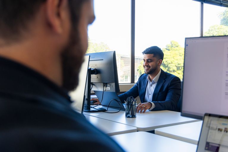 People working at computers