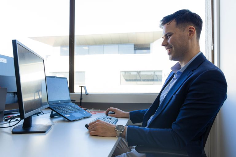 Person working at a computer